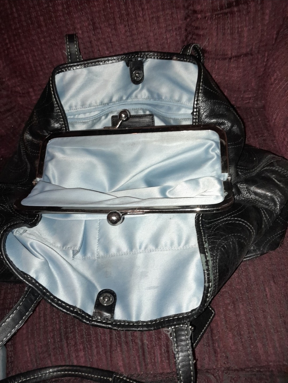 COACH Black Leather Shoulder Tote Bag - Picture 3 of 5
